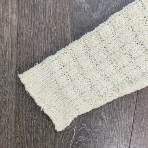 Eileen Fisher Organic Cotton Turtleneck  Sweater Waffle Knit Size Cream Pullover - Picture 8 of 16